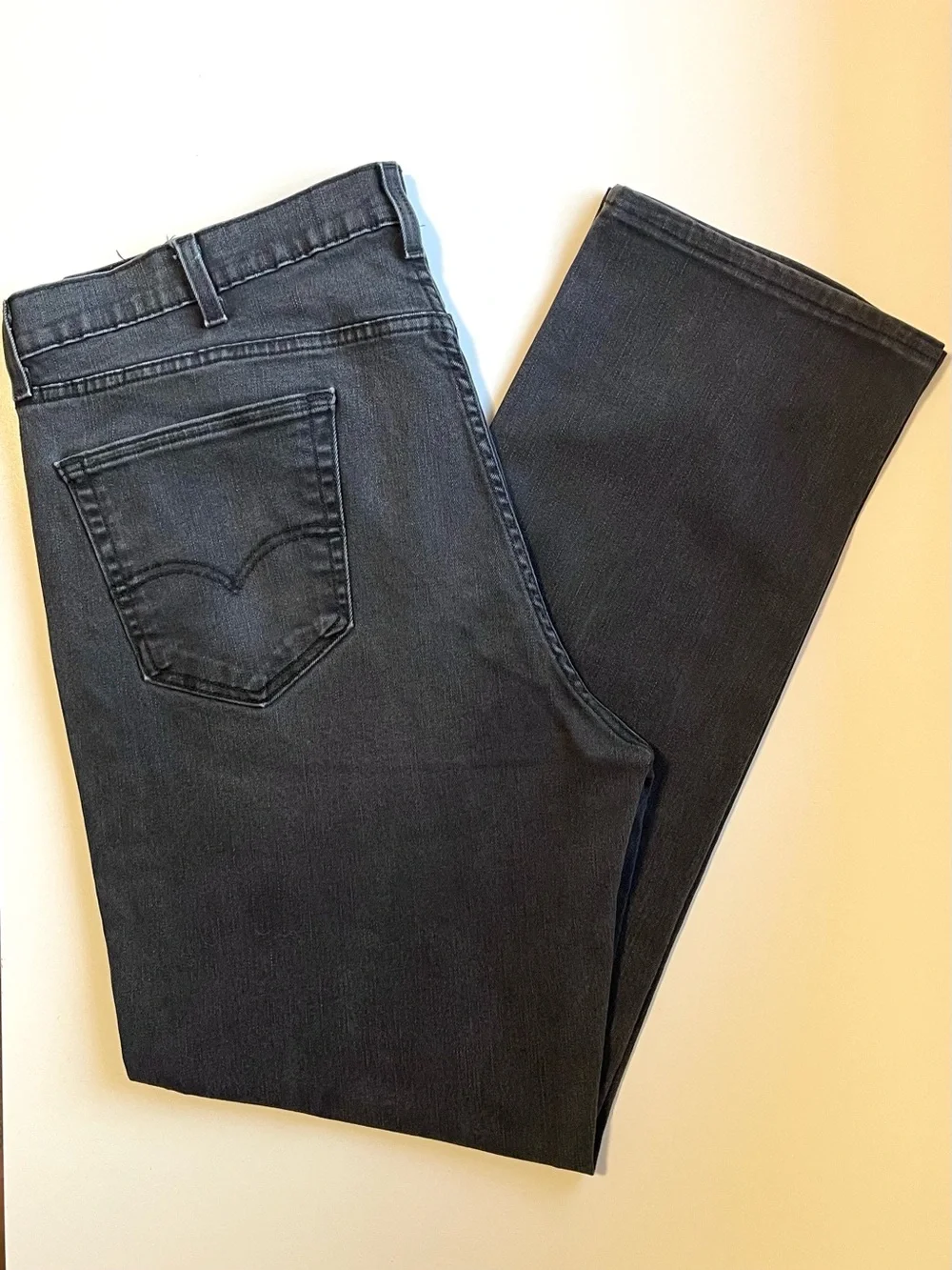 Levi's 541 Athletic Taper Black Wash Jeans - Stretch & Distressed - Size 40 | 36